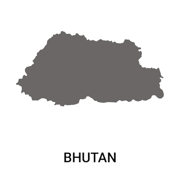 Contorno del mapa de Bután