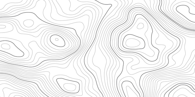 Contorno de mapa topográfico ondulado en blanco y negro Mapa topográfico y cuadrícula de textura del terreno del paisaje