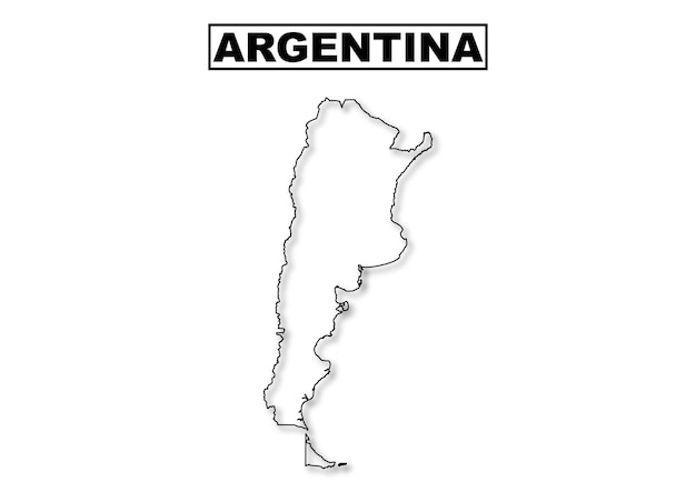 Contorno del mapa vectorial de Argentina
