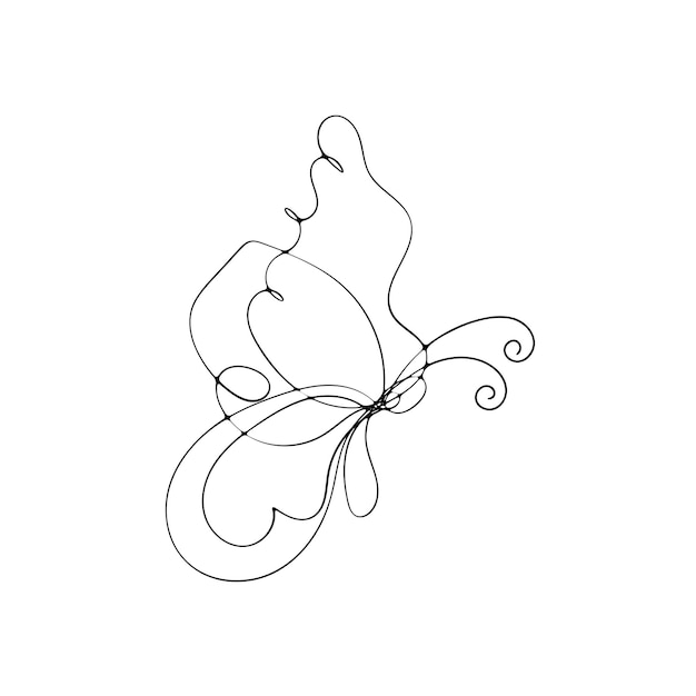Contorno de mariposa con colección de detalles dibujados