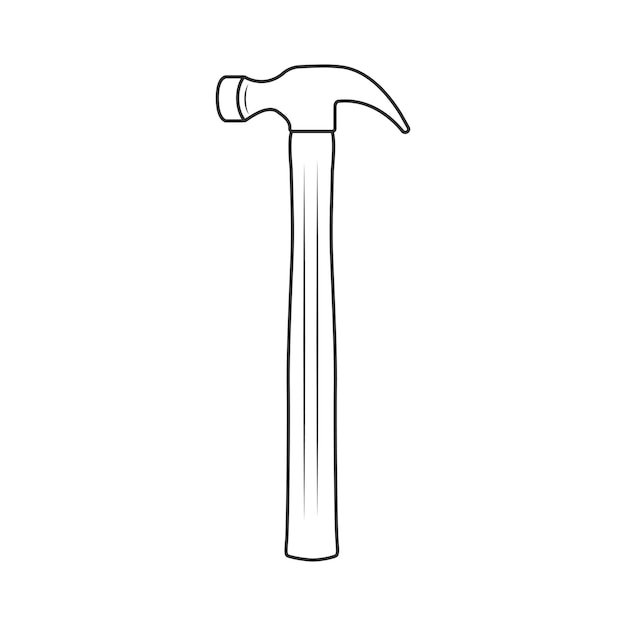Contorno del martillo Vector del martillo Icono del martillo Ilustración del carpintero Vector de la silueta de la mecánica