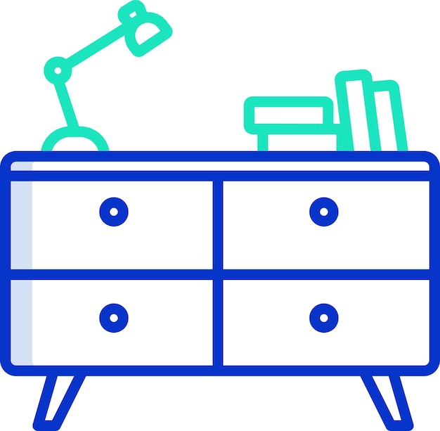 Contorno de la mesa del armario Ilustración vectorial de colores