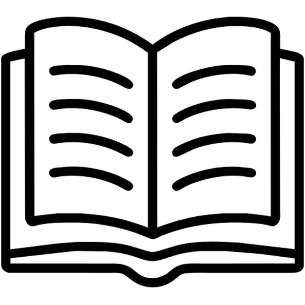 Contorno mínimo del icono del libro abierto