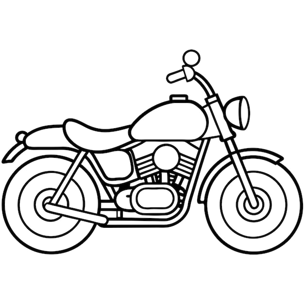 Contorno de motocicleta libro de colorear página de arte de línea ilustración dibujo digital