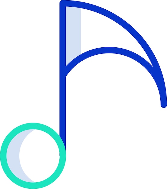 Contorno de la nota musical Ilustración vectorial en color