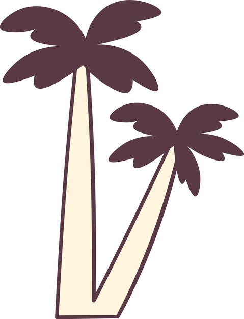 El contorno de las palmeras tropicales
