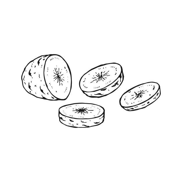 Contorno de patata Ilustración de vector dibujado a mano Producto de mercado agrícola vegetal aislado