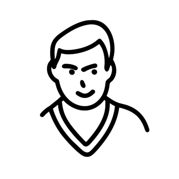 Contorno de personaje de una película de animación en un icono de logotipo