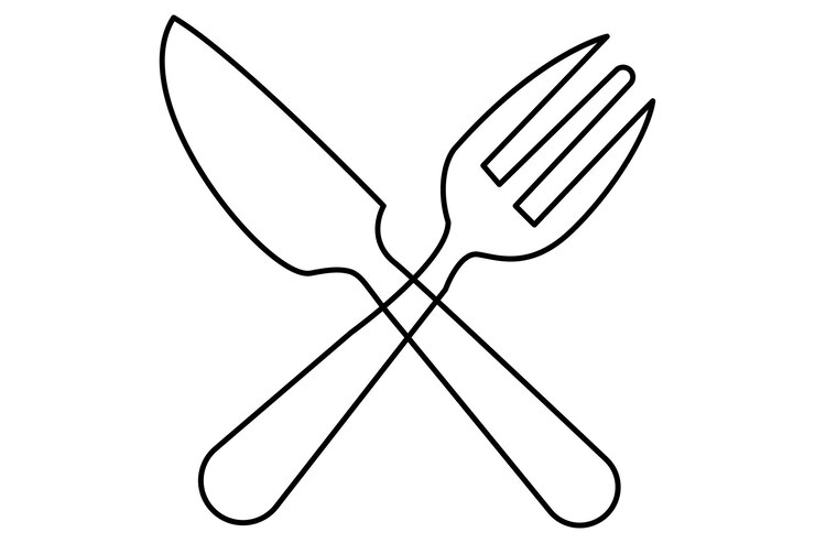 Vector un contorno de placa dibujado a mano de una línea continua ilustración vectorial aislada sobre fondo blanco