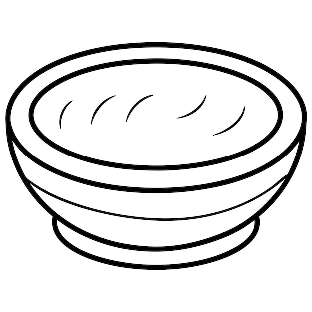 Contorno de plato de arcilla libro de colorear página de arte de línea ilustración dibujo digital