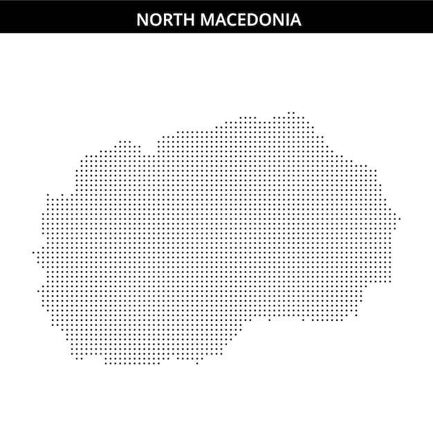 Contorno punteado de la Macedonia del Norte