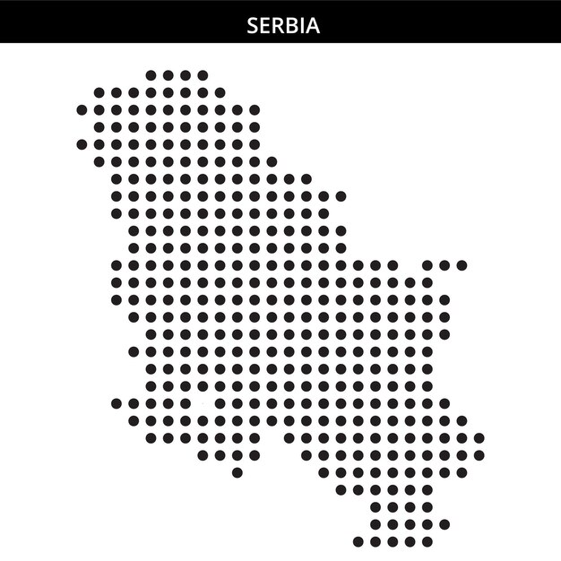 Contorno punteado de Serbia