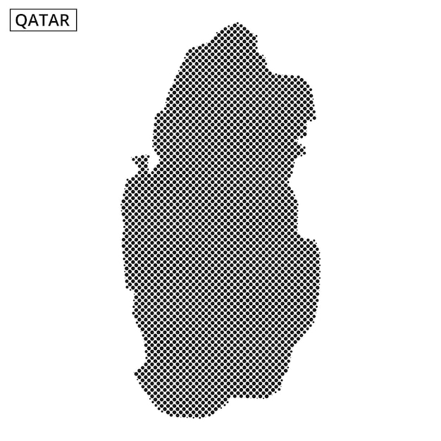 El contorno de Qatar se muestra con un patrón de puntos único y un fondo texturizado