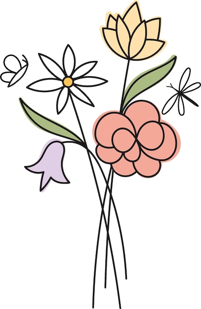 Contorno del ramo de flores