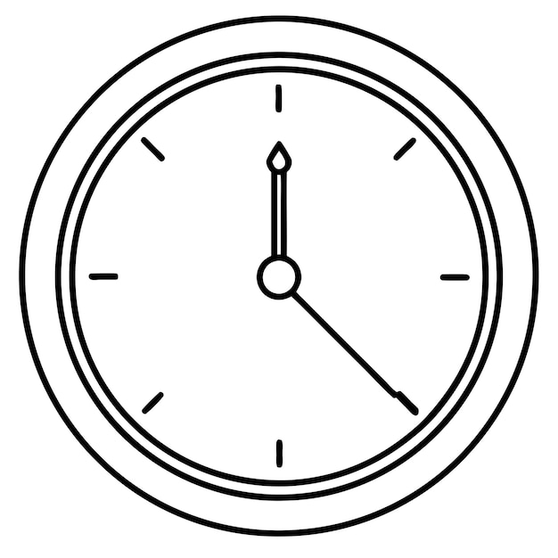 Contorno de reloj libro de colorear página arte de línea ilustración dibujo digital