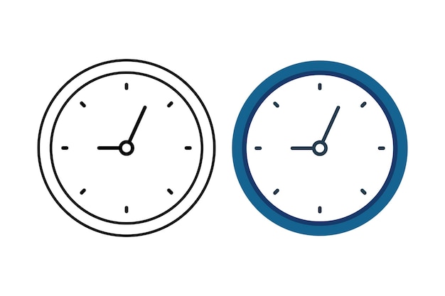 Contorno de reloj y plano