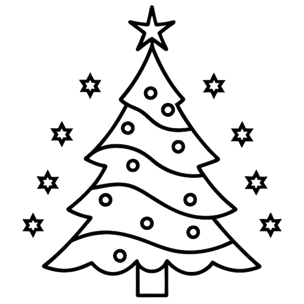 Contorno de tarjetas de Navidad libro de colorear página dibujo de arte de línea