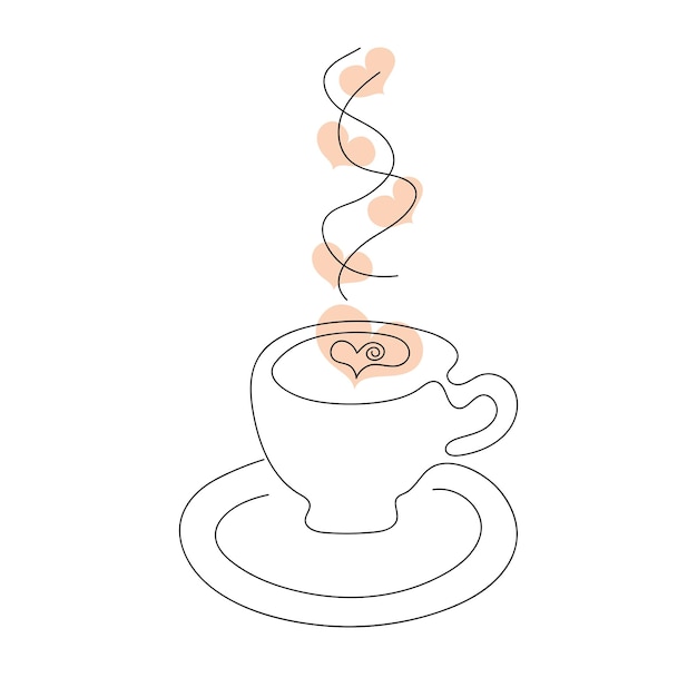 Contorno de taza de bebida caliente Icono de línea de taza de café para sitio web infográfico o aplicación Ilustración vectorial