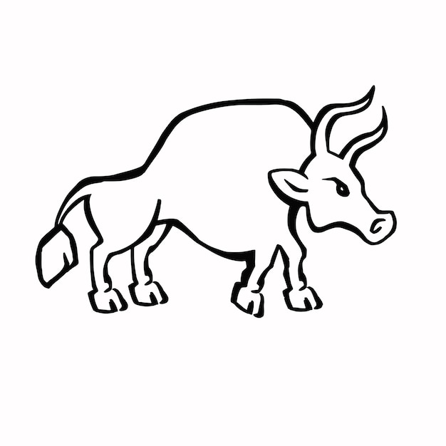 Contorno de toro Ilustración vectorial canina eps 10