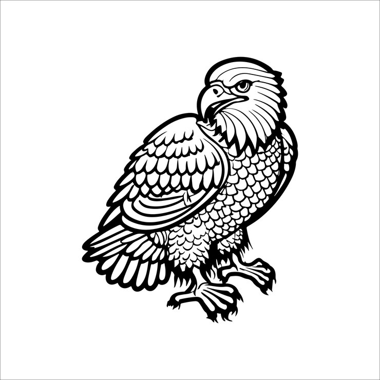 Vector contorno del vector del águila extremadamente detallado