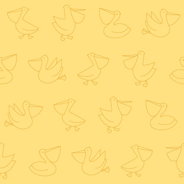 Contorno Vector Pelican patrón sin costuras Fondo para la superficie de tela impresa envoltura de moda