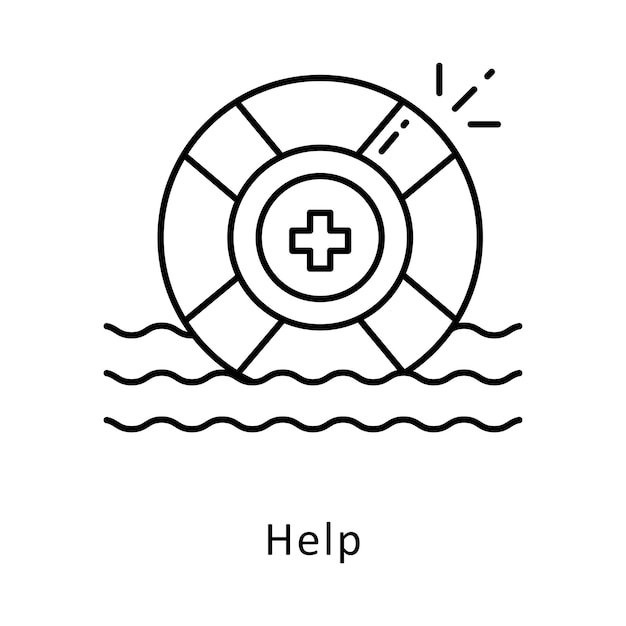 Contorno vectorial de ayuda Ilustración de diseño Símbolo en fondo blanco Archivo EPS 10