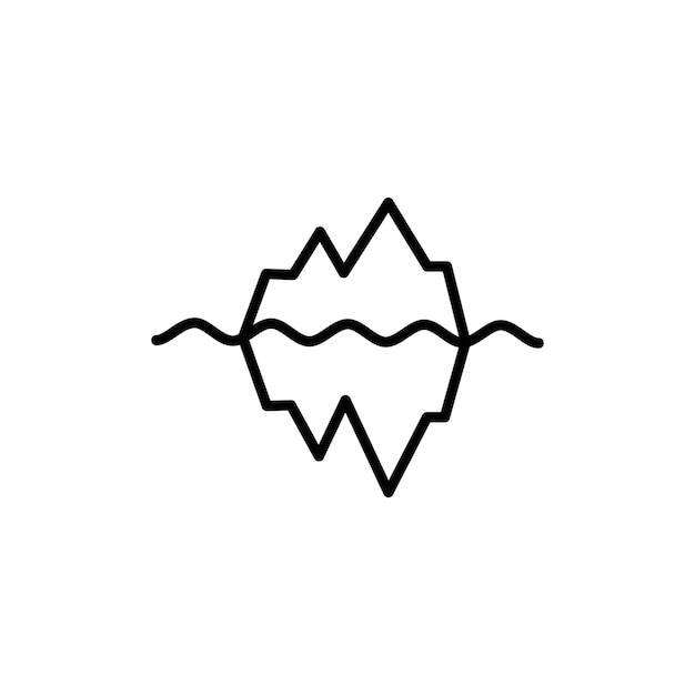 Contorno vectorial del conjunto de señales del logotipo Iceberg Icon