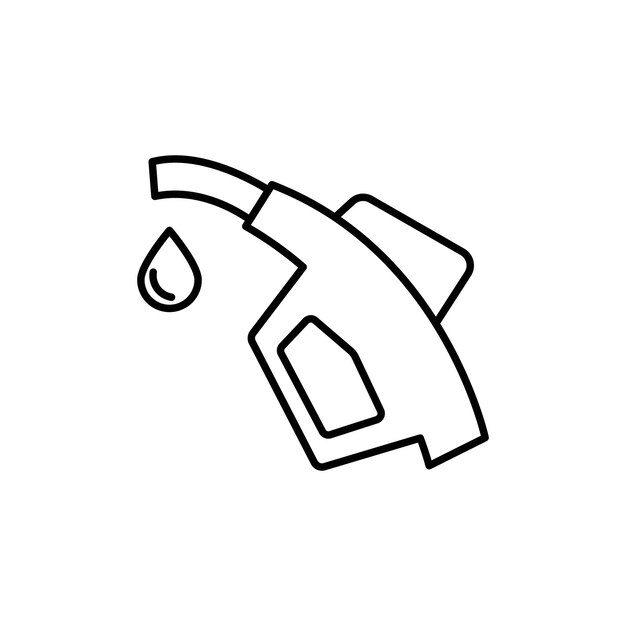 Contorno vectorial del conjunto de señales del logotipo del icono de la gasolina