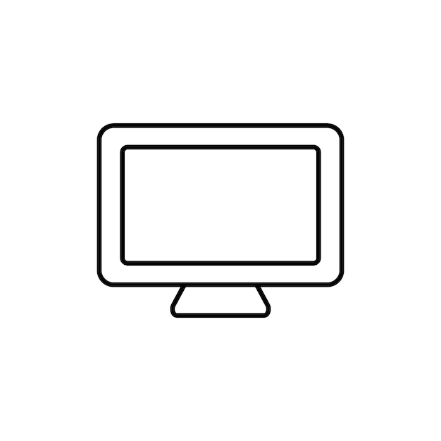 Contorno vectorial del conjunto de señales del logotipo del icono de televisión inteligente