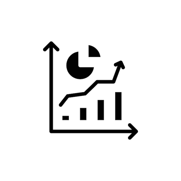 Contorno vectorial del conjunto de signos del icono de cuota de mercado