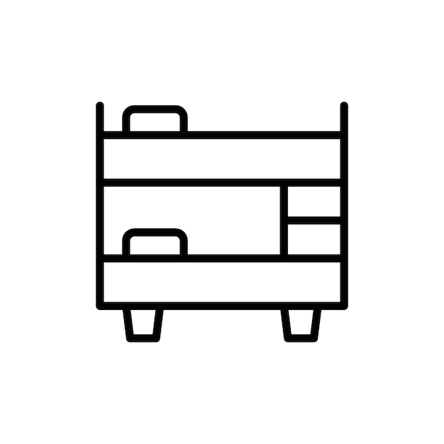 Contorno vectorial del conjunto de signos del icono del logotipo de la cama de literas