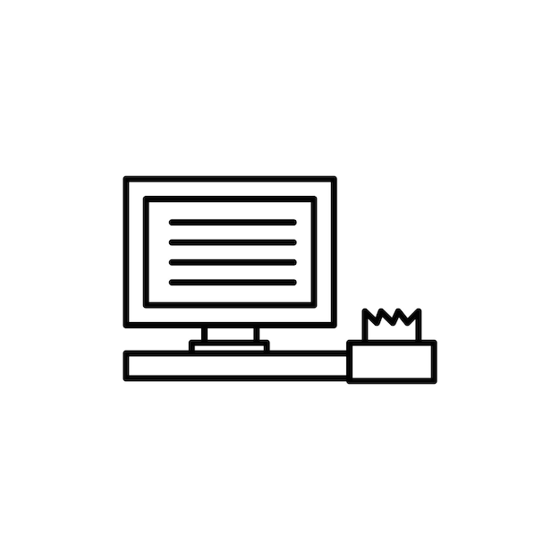 Contorno vectorial del conjunto de signos del icono del sistema POS