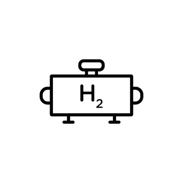 Contorno vectorial del conjunto de signos del icono del tanque de gas de hidrógeno