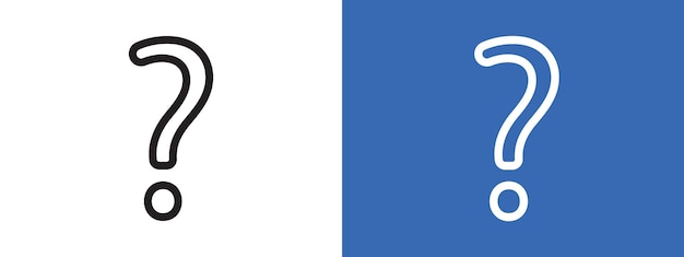 Contorno vectorial del conjunto de signos de interrogación del logotipo
