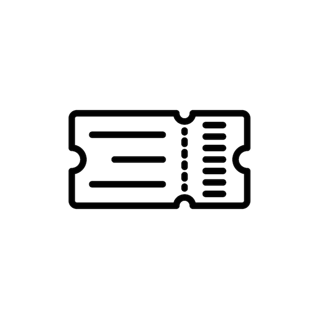 Contorno vectorial del conjunto de signos del logotipo del icono del billete