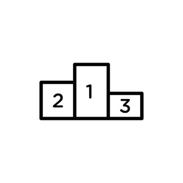 Contorno vectorial del conjunto de signos del logotipo del ícono del podio
