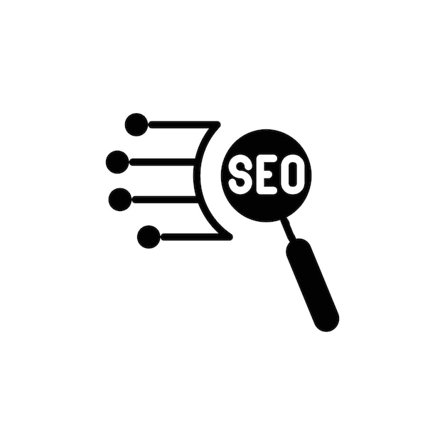 Contorno vectorial del conjunto de signos del logotipo de SEO