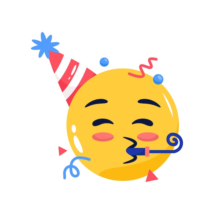 Vector el contorno vectorial del emoji de cumpleaños es un archivo eps 10