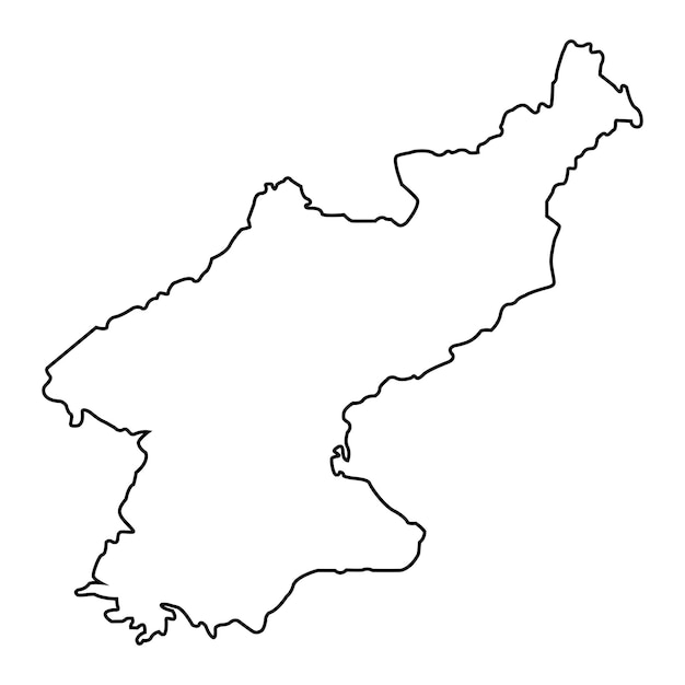 Contorno vectorial de España Icono de Corea del Norte Contorno en fondo blanco