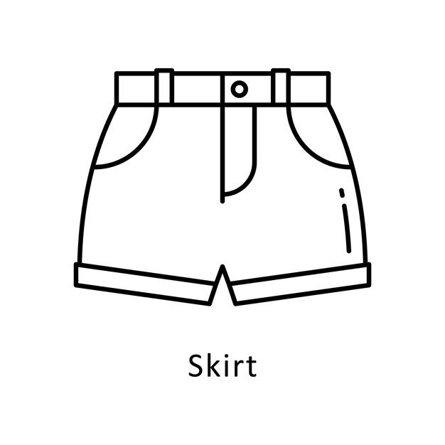 Contorno vectorial de la falda Ilustración de diseño Símbolo en fondo blanco Archivo EPS 10