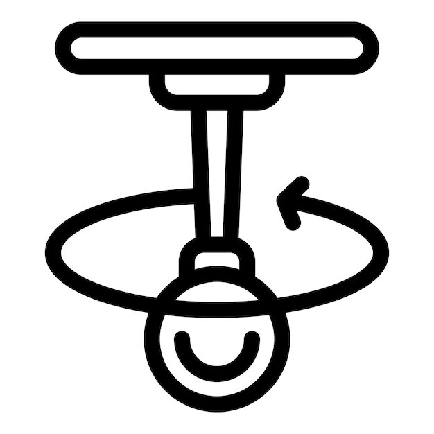 Contorno vectorial del icono de rotación y grabación de la cámara de vigilancia