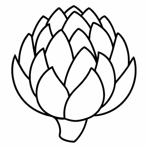 Contorno vectorial de la línea de la alcachofa