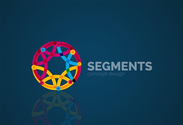 Contorno vectorial logotipo geométrico abstracto mínimo