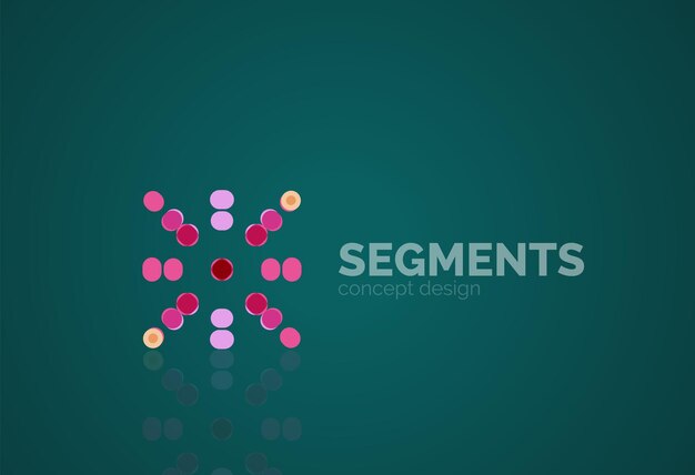 Contorno vectorial logotipo geométrico abstracto mínimo