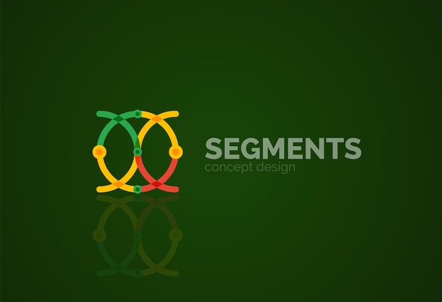 Contorno vectorial logotipo geométrico abstracto mínimo
