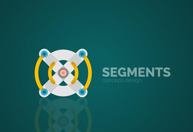 Contorno vectorial logotipo geométrico abstracto mínimo