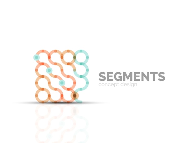 Contorno vectorial logotipo geométrico abstracto mínimo
