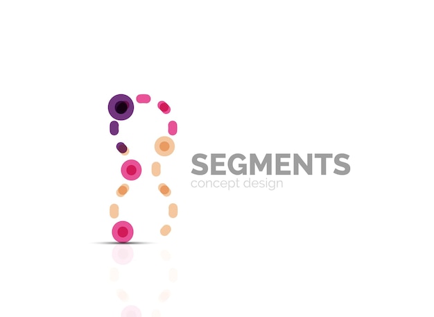 Contorno vectorial logotipo geométrico abstracto mínimo