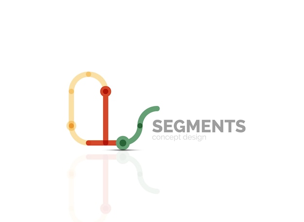 Contorno vectorial logotipo geométrico abstracto mínimo