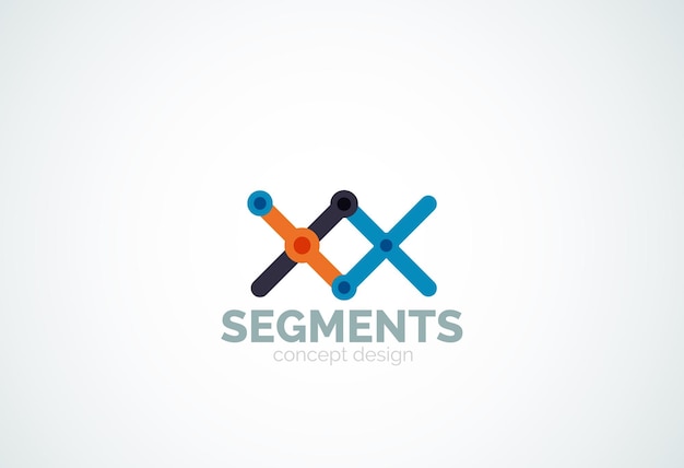 Contorno vectorial logotipo geométrico abstracto mínimo